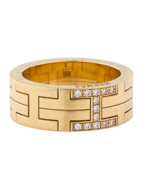 hermes ring h|Hermes 18k diamond ring.